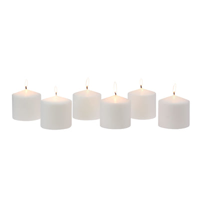 Stonebriar 80 Hour Long Burning Unscented Pillar Candles, 3x3, White , Pack of 6