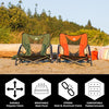 Cascade Mountain Tech Camping Chair - Low Profile Folding Chair for Camping, Beach, Picnic, Barbeques, Sporting Event with Carry Bag , Black