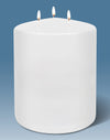 Hyoola White Three Wick Large Candle - 6 x 8 Inch - Unscented Big Pillar Candles - 188 Hour - European Made