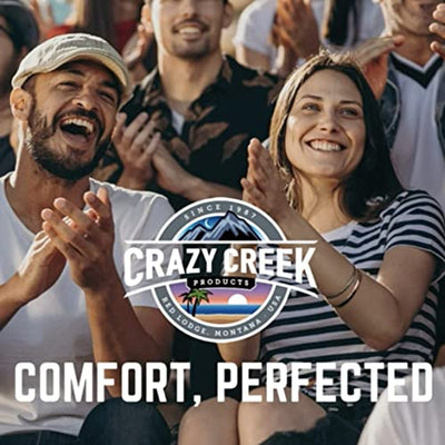 Crazy Creek Comfort Chair for Camping, Backpacking & More, High Density Foam Cushion, 250 LBS Weight Capacity, Adjustable Straps, Water-Resistant, Blue/Black, One Size