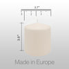 Pillar Candles - 2.7x3 inch | 25 Hours Burning, 6 Count - White Unscented Smokeless European Pillar Candles - Perfect for Wedding, Parties, Spas, Home Gatherings and Dinner