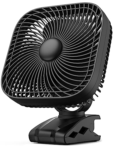 SLENPET 20000mAh Rechargeable Portable Clip on Fan, Last 78 hrs, 4 Speeds Camping Fan, Battery Operated Desk Fan with Light & Hook, 8 inch Personal Fan for Outdoor Golf Cart Stroller Camping