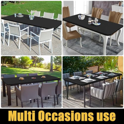 smiry Rectangle Picnic Table Cloth, Waterproof Elastic Fitted Tablecloths for 4 Foot Tables, Washable Polyester Table Cover for Camping, Indoor and Outdoor (Black, 30"x48")