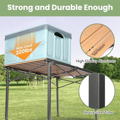 Join Nature Camping Table Lightweight Foldable Large for 4-6 Person Portable Camp Table with Aluminum Roll Up Tabletop and Carry Bag for Outdoor, Sturdy, Stable, Loads 220 Lbs