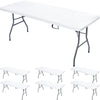 6 Pieces Spandex Tablecloth Stretch Fitted Tablecloth Polyester Fitted Picnic Table Cover Washable Folding Table Cover Rectangle Tablecloth with Elastic for Picnic Party(White,60 x 30 x 30 Inch)