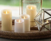 Luminara Flameless Pillar Candle (3.5"x5")- Moving Flame LED Battery Operated Lights with Unscented Real Wax - Scalloped Top - Remote Sold Separately (Ivory)