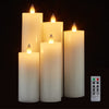 CozierGlow Wax Flameless Votive Candles Flickering with Remote Timer, 3D Moving Flame Battery Candles Up to 400 Hours, D2 x H5, 6, 7,8,9 Inches, Remote Included (White).