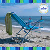 Rio Brands 4-Position Folding Beach, Camping, Lawn Chair, Turquoise, 17"