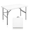 HYMnature Folding Table 4ft Heavy Duty Folding Tables Indoor Outdoor Plastic Dining Table Portable Folding Square Card Table w/Handle for Picnic, Party, Camping (4 FT)