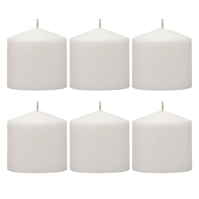 Stonebriar 80 Hour Long Burning Unscented Pillar Candles, 3x3, White , Pack of 6