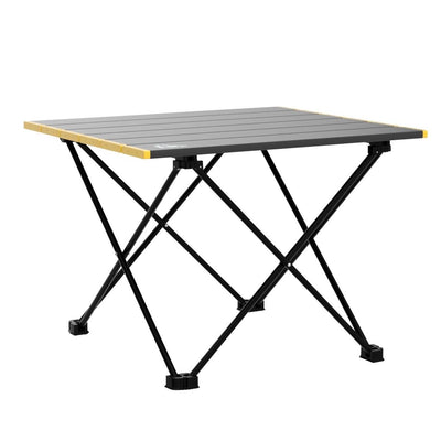 iClimb Ultralight Compact Camping Alu. Folding Table with Carry Bag, Two Size (Black - S)