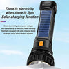 E-SHIDAI 2pcs Solar/Rechargeable Multi Function 1000 Lumens LED Flashlight, with Emergency Strobe Light and 1200 Mah Battery, Emergency Power Supply and USB Charging Cable, Fast Charging (2PC)