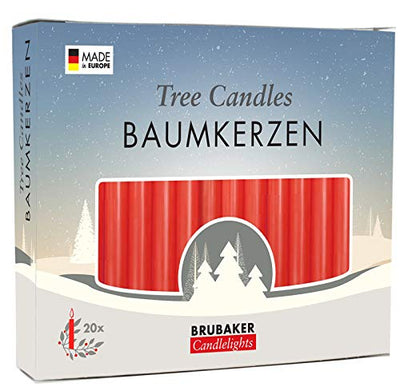 Set of BRUBAKER Christmas Pyramid 3-Tier 18 Inches + 20 Red Candles + Stick-Um Candle Adhesive
