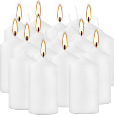 2x4 High White Pillar Candles, Set of 20, Unscented. Bulk Buy. Ideal for Wedding, Emergency Lanterns, Spa, Aromatherapy, Party