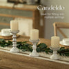 Candeldo Wood Candle Holders for Pillar: Rustic Candles Holder Set of 3 Tall Table Centerpiece Decor Wooden White Farmhouse Candle Stands for Fireplace Mantle Decorations