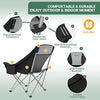 KingCamp Oversize Camping Folding Padded Seat with Cooler Bag and Armrest Cup Holder, Black&Dark Gray, Sofa Chair - Black