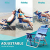 LEMBERI Backpack Beach Chairs for Adults,1/2 Pack Folding Heavy Duty Camping Chair with Large Pockets and Cup Holder,Adjustable high Beach Lounge Chairs with Towel Rack for Outdoor,Travel (1, Blue)