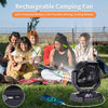 AVV High Speed Portable Camping Fan Rechargeable Fan, Oscillation Fan with Remote Control, and LED Light Battery Powered Fan Outdoor Fan with Camping Essentials Accessories for Patio, Tent, Black