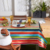 DII Vinyl Tabletop Collection Indoor/Outdoor Spill-Proof Flannel Backed Tablecloth, Rectangle, 60x84, Summer Stripe