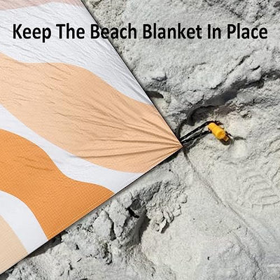 Waterproof Sandproof Beach Blanket, 9 Ft X 10 Ft Extra Large Beach Mat for 8 Adults, Lightweight Polyester Outdoor Picnic Blanket for Travel, Hiking, Camping, Beach Accessories for Vacation