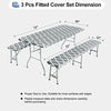 OutdoorLines Vinyl Fitted Picnic Table Cover with Bench Covers - Waterproof Camping Tablecloth for Picnic Table, Elastic Picnic Table Covers for Outdoor, Camping (Moroccon Gray 72x30 Inch, 3 Pcs)