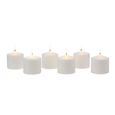 Stonebriar 80 Hour Long Burning Unscented Pillar Candles, 3x3, White , Pack of 6