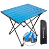 MSSOHKAN Camping Table Folding Portable Camp Side Table Aluminum Lightweight Carry Bag Beach Outdoor Hiking Picnics BBQ Cooking Dining Kitchen Blue Small