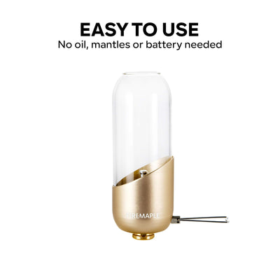 Fire-Maple Orange Camping Lantern Glass, Steel & Aluminum | Propane or Isobutane Fuel Canister Beautiful Camping Lights | NO Mantles Needed | Propane Lanterns for Camping, Emergency Essential