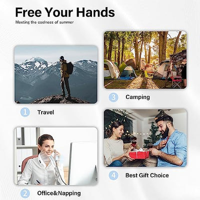 VEKK Neck Fan, Portable Bladeless Fan, 6000mAh Battery USB Rechargeable, LED Display, 360° Cooling Wearable Personal Fan, 3 Speeds, Quiet, Hands Free Neck Fans for Travel, Outdoor, Camping