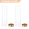 NUPTIO Gold Taper Candle Holders: 2 Pcs Hurricane Metal Candlestick Holder Stand with 11.81 inch Tall Clear Glass Open Ended Cylinder Covers for Tapered Candles Wedding Party Centerpieces for Tables