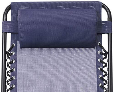 Amazon Basics Outdoor Textilene Zero Gravity Folding Lounge Rocker with Pillow, Navy