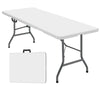 6ft Plastic Folding Table, Outdoor Indoor Portable for Camping, Party, Picnic w/Handle, Lock - White