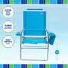 Rio Brands 4-Position Folding Beach, Camping, Lawn Chair, Turquoise, 17"