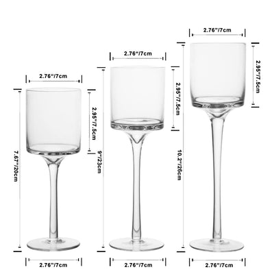 4 Sets (12 Pcs) Candlestick & Tealight Candle Holders Tall High Elegant Clear Glass Tealight Holder Suitable for Candles Under 6cm (2.36") in Diameter Fit Home Party Wedding Table Centerpiece Decor