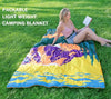 Bedvcaty Camping Blanket, Puffy Waterproof Travel Blanket, Warm Cozy Picnic Blanket, for Outdoors, Travel, and Mountain.(Mountain, 78" x 56")