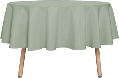 sancua Round Tablecloth - 60 Inch - Water Resistant Spill Proof Washable Polyester Table Cloth Decorative Fabric Table Cover for Dining Table, Buffet Parties and Camping, Sage Green
