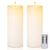 5plots 4" x 10" Waterproof Outdoor Flameless Candles Battery Operated LED Large Pillar Candles with Remote and Timer for Indoor Outdoor Lanterns, Long Lasting, White, Set of 2