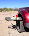 Tire Table Vehicle Tire-Mounted Steel Camping, Travel, Tailgating and Outdoor Work Table, Black (Steel) , 29 x 23 x 1.5"