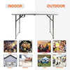 FORUP Folding Utility Table, 4ft Fold-in-Half Portable Plastic Picnic Party Dining Camp Table