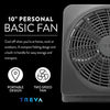 O2COOL Treva 10-Inch Portable Desktop Air Circulation Battery Fan, 2 Speed, Compact Folding & Tilt Design, with AC Adapter (Graphite)