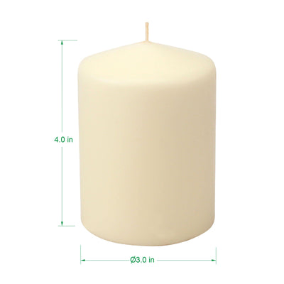 Stonebriar 35 Hour Long Burning Unscented Pillar Candles, 3x4, Ivory