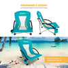 KingCamp Double Small Folding Portable Lightweight Low Sitting Sand Chair Beach Chairs for Adult with Cup Holder, Carry Bag Padded Armrest for Outdoor Beach Concert Traveling Festival BBQ