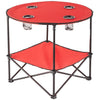 Portable Folding Picnic Table with Bench Storage for Tailgating - Red