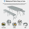 OutdoorLines Vinyl Fitted Picnic Table Cover with Bench Covers - Waterproof Camping Tablecloth for Picnic Table, Elastic Picnic Table Covers for Outdoor, Camping (Moroccon Gray 72x30 Inch, 3 Pcs)