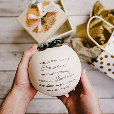 Pavilion Gift Company 19095 Stars in The Sky Candle Holder, 5-Inch, Terra Cotta , Beige