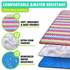 Roebury Beach Blanket Sand Proof & Outdoor Picnic Blanket - Water Resistant, Large Mat for Camping or Travel. Washable, Foldable, Easy Carry Compact Tote Bag (Wave Design)