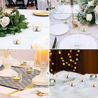 Votive Tea Light Holders Bulk - Clear Glass Tealight Candle Holder for Floating Candle as Candlelit Dinner Wedding Party Events Birthday Reception Centerpiece Accessories, Holiday Decor, 20pcs+Extra 4