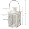 Kate Aspen Medium Decorative Lanterns - Set of 24 - Luminous Distressed White Metal Lantern Candle Holders Centerpieces for Wedding, Home Decor and Party - 6.3" H (8.9" H with Handle)