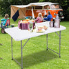 FORUP Folding Utility Table, 4ft Fold-in-Half Portable Plastic Picnic Party Dining Camp Table