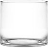 CYS Excel Clear Glass Cylinder Flower Vase (H:6" D:7") | Glass Vase Centerpieces Hurricane Floating Candle Holder Vase